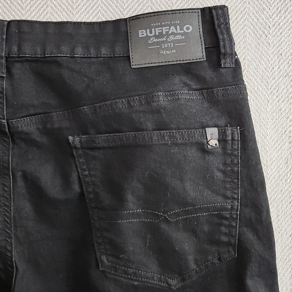 Buffalo David Bitton Ash Jeans Men's W36 L32 Slim Stretch Black Modern NWT Denim - Picture 12 of 14